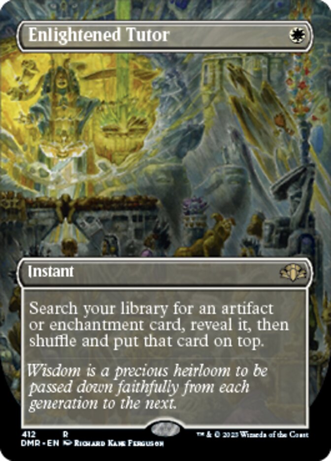 Enlightened Tutor (Borderless Alternate Art) [Dominaria Remastered] | Good Games Morley