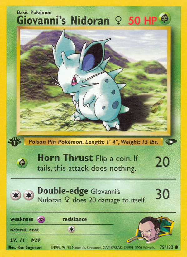 Giovanni's Nidoran (75/132) (Female) [Gym Challenge 1st Edition] | Good Games Morley