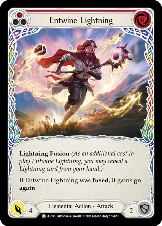 Entwine Lightning (Red) [ELE100] (Tales of Aria)  1st Edition Rainbow Foil | Good Games Morley