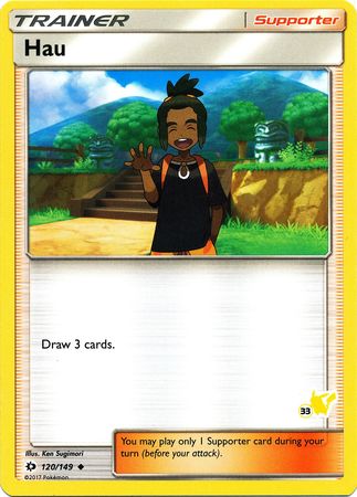 Hau (120/149) (Pikachu Stamp #33) [Battle Academy 2020] | Good Games Morley