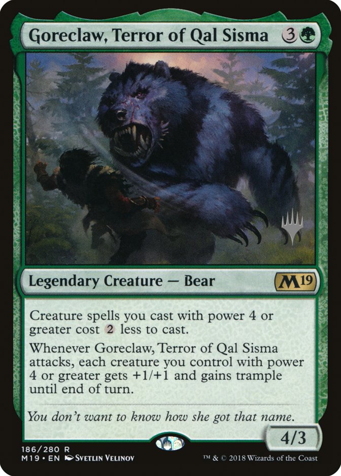 Goreclaw, Terror of Qal Sisma (Promo Pack) [Core Set 2019 Promos] | Good Games Morley