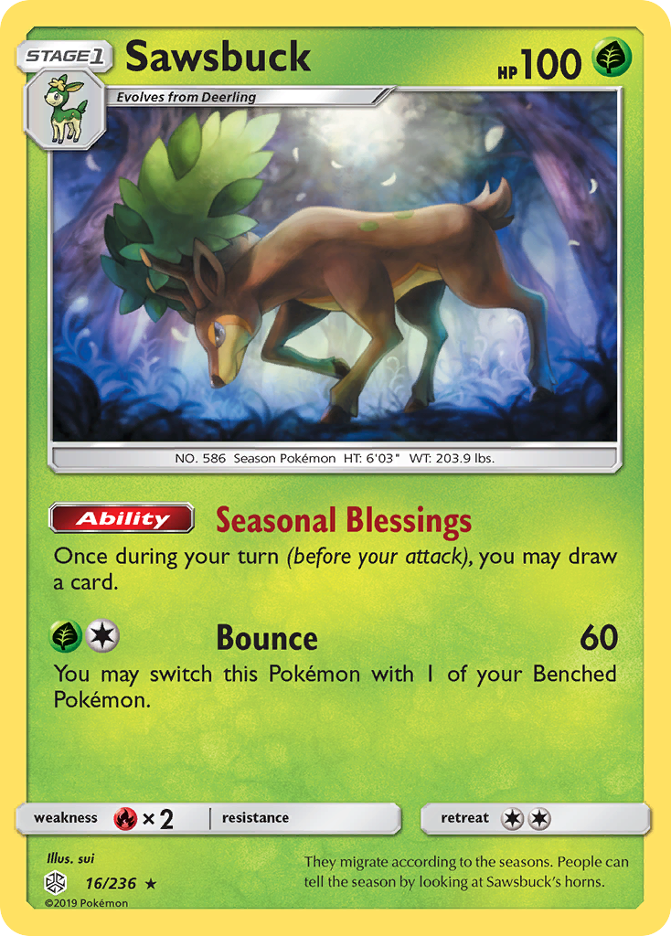 Sawsbuck (16/236) [Sun & Moon: Cosmic Eclipse] | Good Games Morley