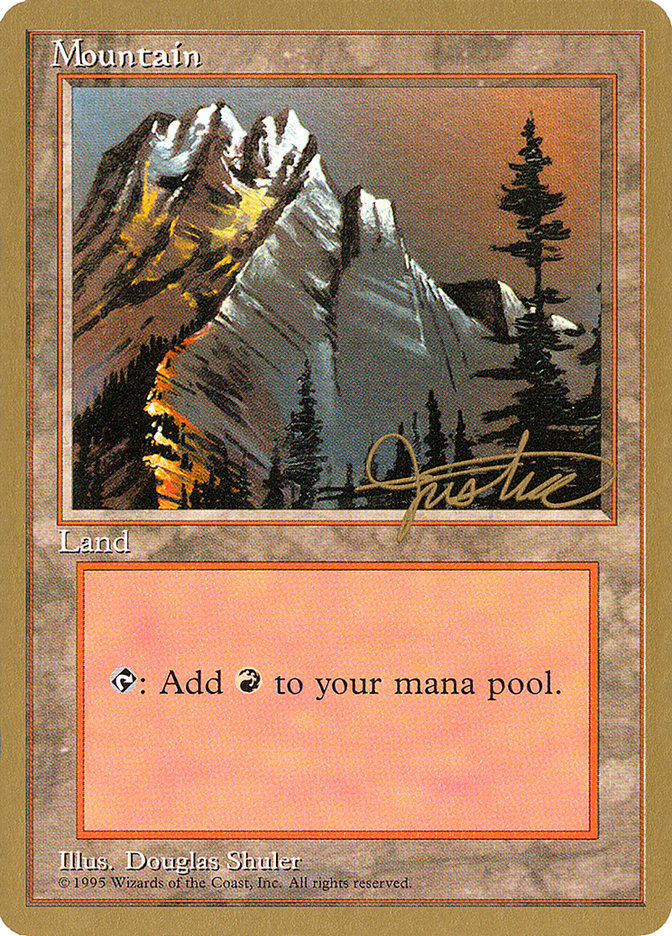 Mountain (mj373) (Mark Justice) [Pro Tour Collector Set] | Good Games Morley