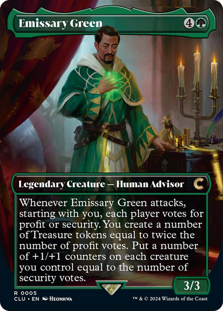 Emissary Green (Borderless) [Ravnica: Clue Edition] | Good Games Morley