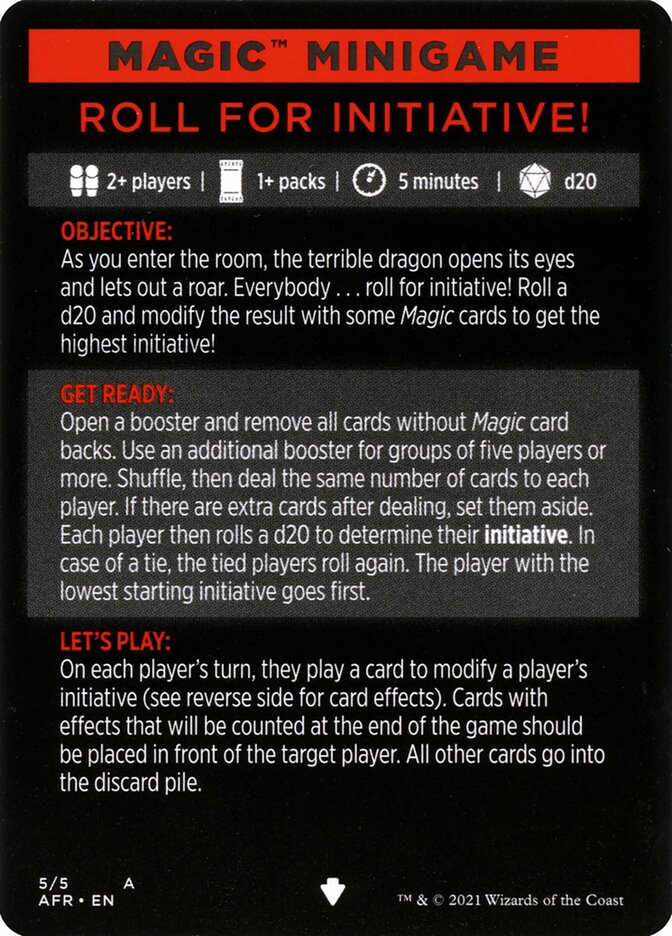 Roll for Initiative (Magic Minigame) [Dungeons & Dragons: Adventures in the Forgotten Realms Minigame] | Good Games Morley