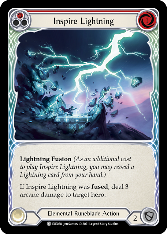 Inspire Lightning (Red) [ELE088] (Tales of Aria)  1st Edition Rainbow Foil | Good Games Morley
