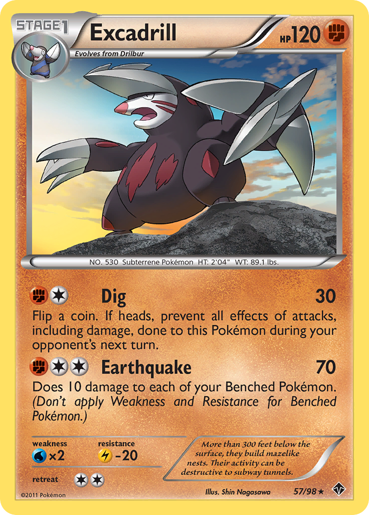 Excadrill (57/98) [Black & White: Emerging Powers] | Good Games Morley