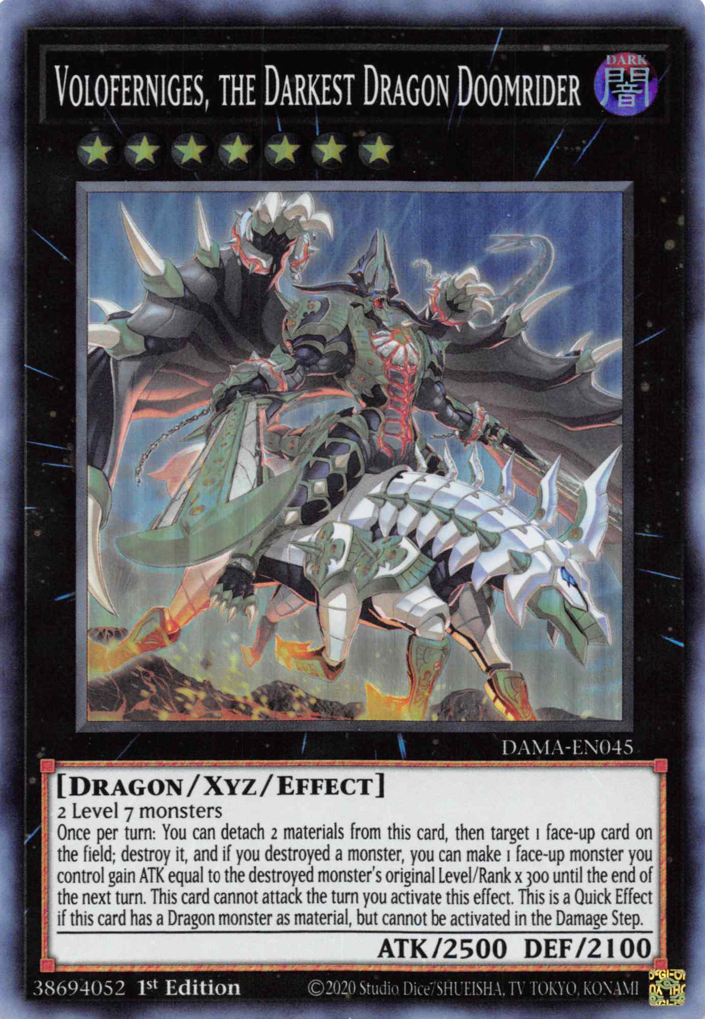 Voloferniges, the Darkest Dragon Doomrider [DAMA-EN045] Super Rare | Good Games Morley