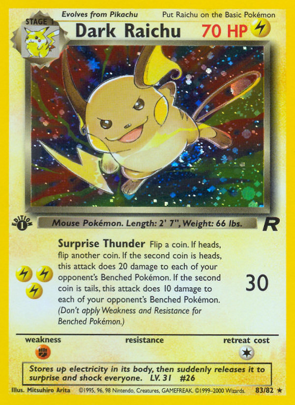 Dark Raichu (83/82) [Team Rocket 1st Edition] | Good Games Morley