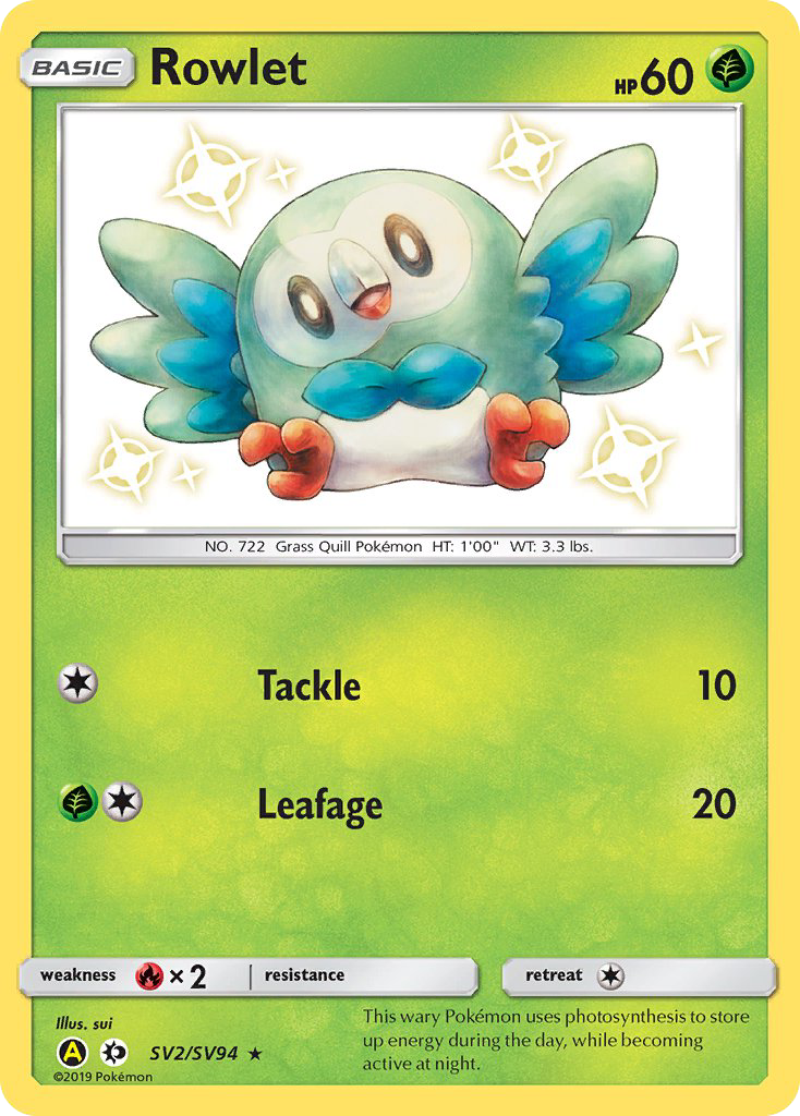 Rowlet (SV2/SV94) [Sun & Moon: Hidden Fates - Shiny Vault] | Good Games Morley