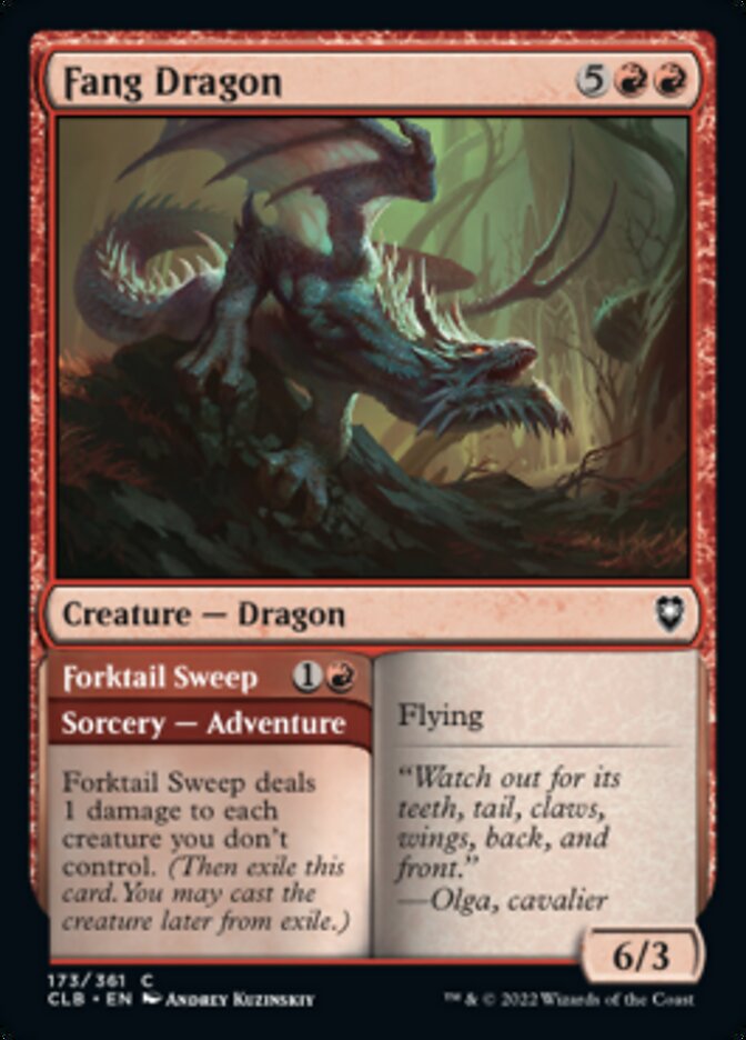 Fang Dragon // Forktail Sweep [Commander Legends: Battle for Baldur's Gate] | Good Games Morley