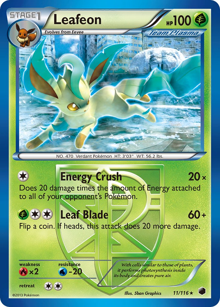 Leafeon (11/116) (Theme Deck Exclusive) [Black & White: Plasma Freeze] | Good Games Morley