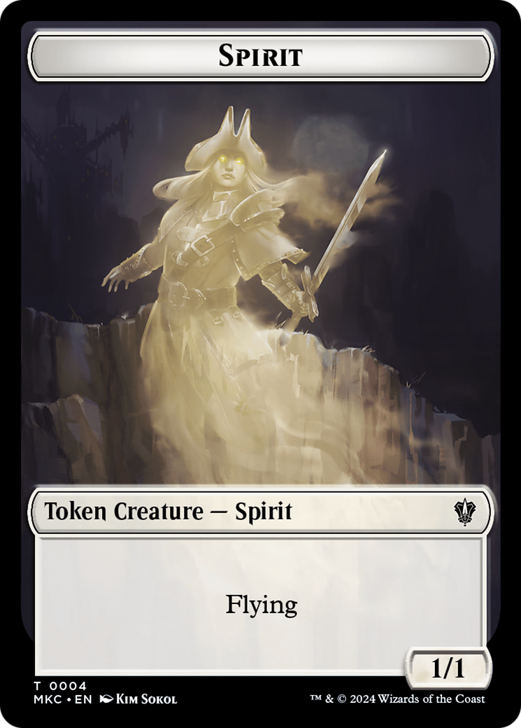 Spirit // Phyrexian Germ Double-Sided Token [Murders at Karlov Manor Commander Tokens] | Good Games Morley