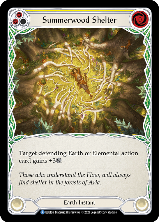 Summerwood Shelter (Yellow) [ELE126] (Tales of Aria)  1st Edition Rainbow Foil | Good Games Morley