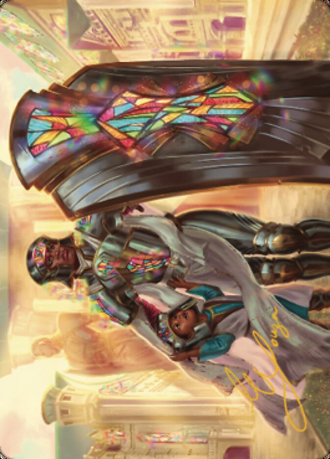 Guardian of New Benalia Art Card (Gold-Stamped Signature) [Dominaria United Art Series] | Good Games Morley