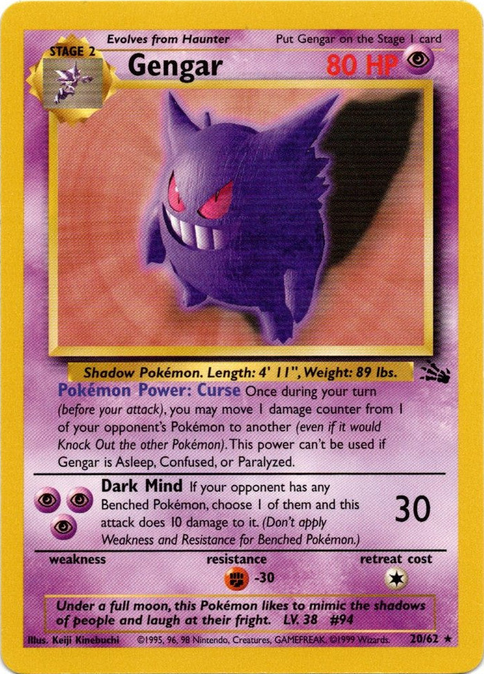 Gengar (20/62) [Fossil Unlimited] | Good Games Morley