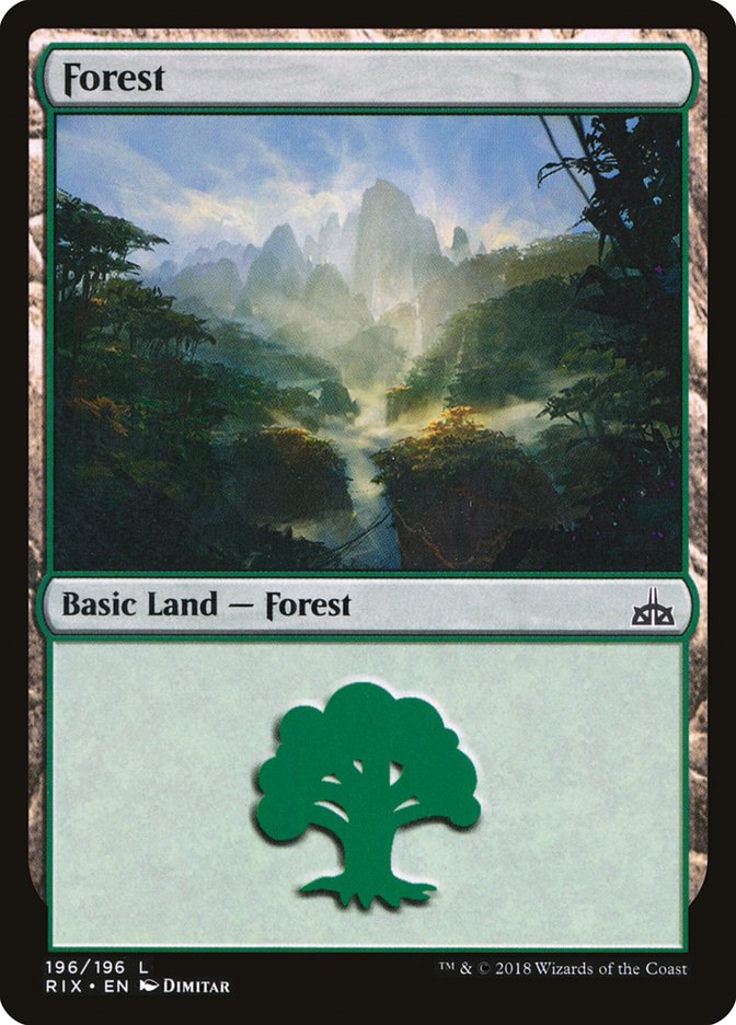 Forest (196) [Rivals of Ixalan] | Good Games Morley