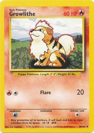 Growlithe (28/102) [Base Set Unlimited] | Good Games Morley