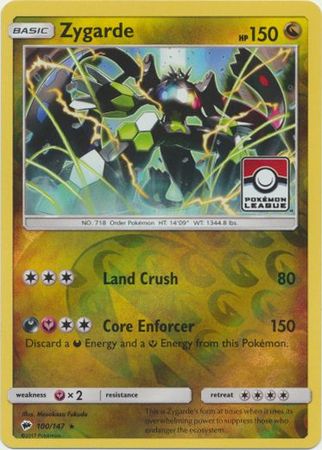Zygarde (100/147) (League Promo) [Sun & Moon: Burning Shadows] | Good Games Morley