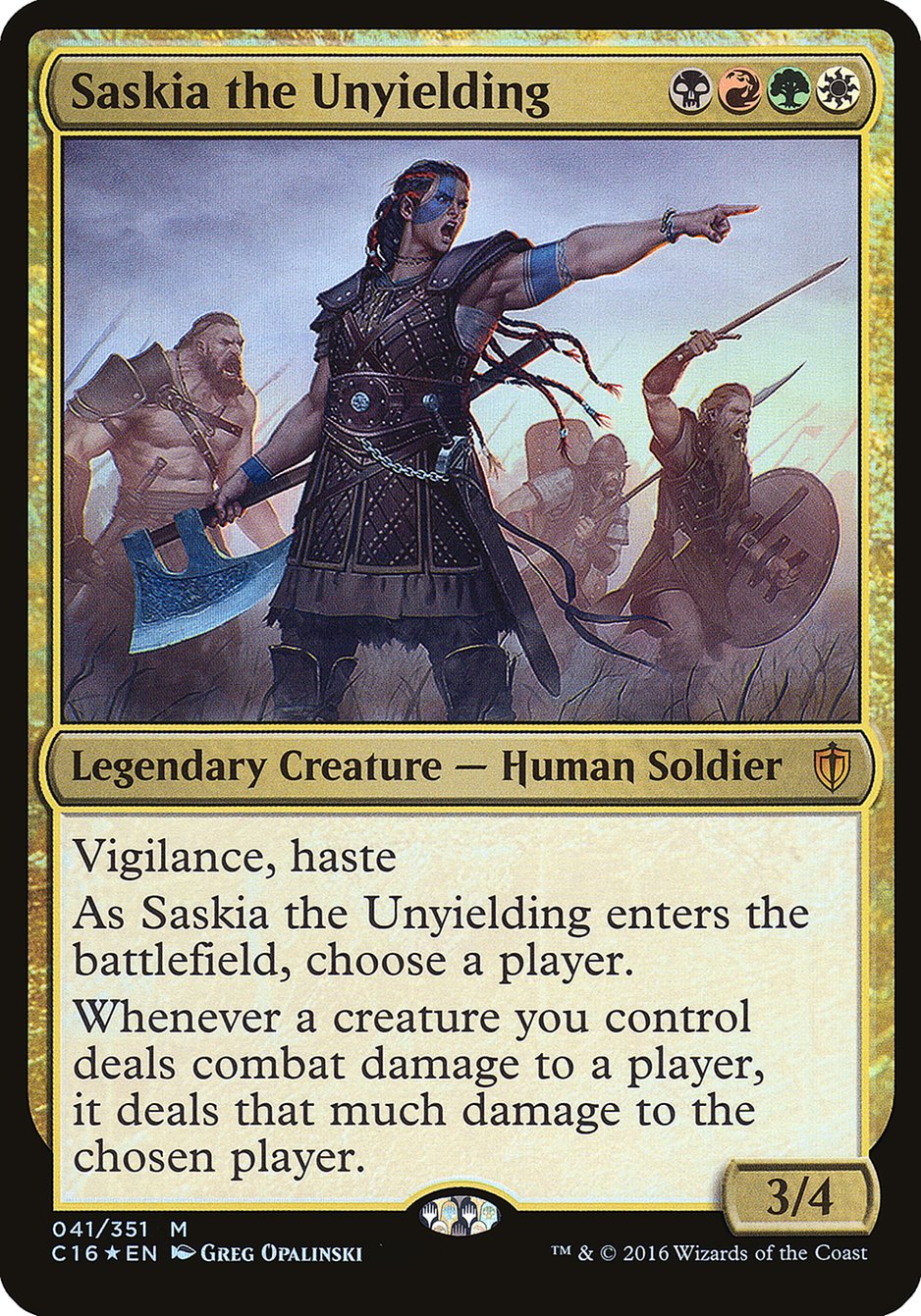 Saskia the Unyielding (Oversized) [Commander 2016 Oversized] | Good Games Morley