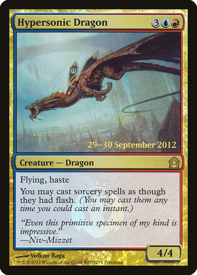 Hypersonic Dragon [Return to Ravnica Prerelease Promos] | Good Games Morley