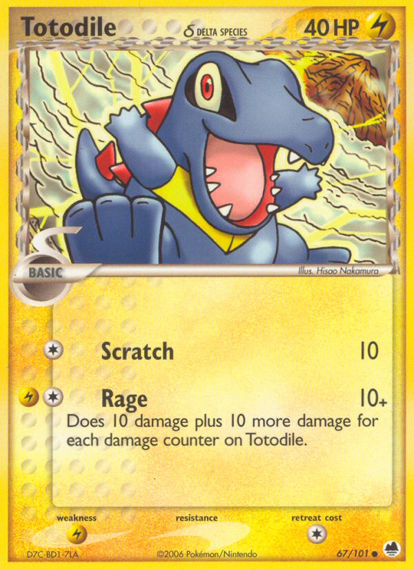 Totodile (67/101) (Delta Species) [EX: Dragon Frontiers] | Good Games Morley