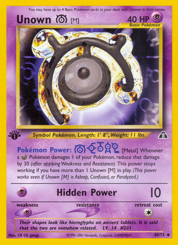 Unown [M] (49/75) [Neo Discovery 1st Edition] | Good Games Morley