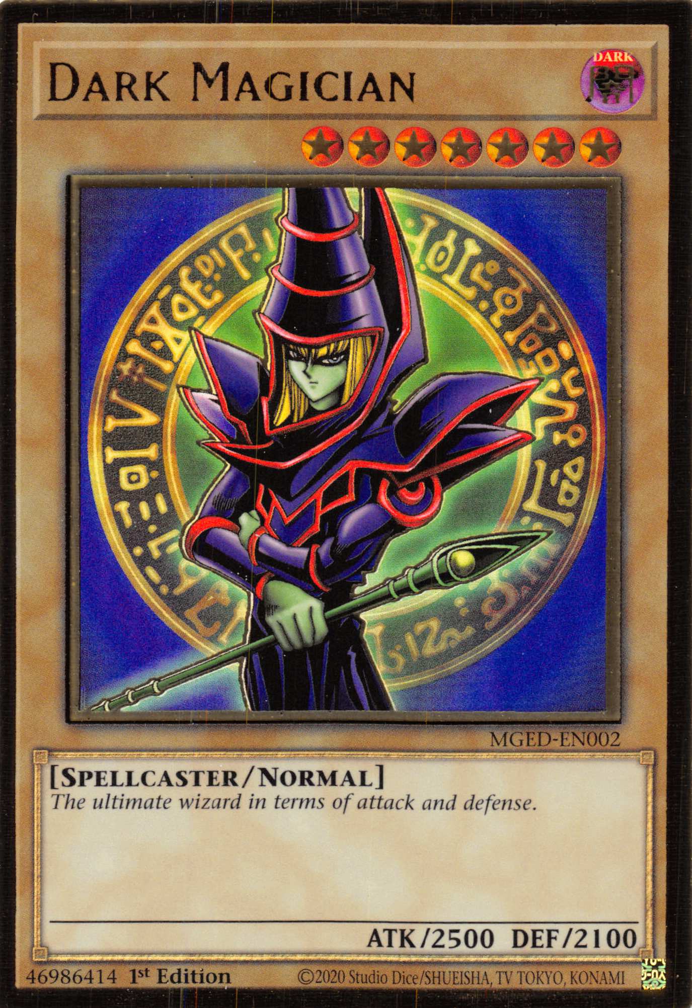 Dark Magician (Alternate Art) [MGED-EN002] Gold Rare | Good Games Morley