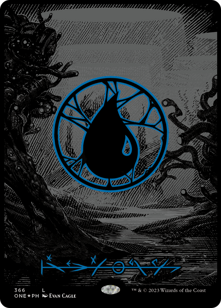 Island (366) (Oil Slick Raised Foil) [Phyrexia: All Will Be One] | Good Games Morley