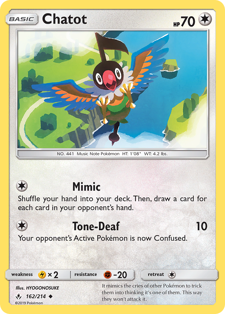 Chatot (162/214) [Sun & Moon: Unbroken Bonds] | Good Games Morley