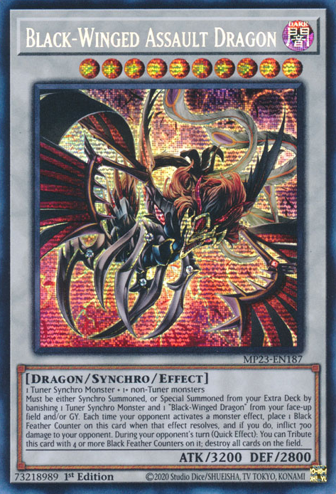 Black-Winged Assault Dragon [MP23-EN187] Prismatic Secret Rare | Good Games Morley