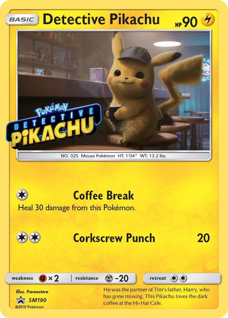 Detective Pikachu (SM190) (Stamped) [Sun & Moon: Black Star Promos] | Good Games Morley