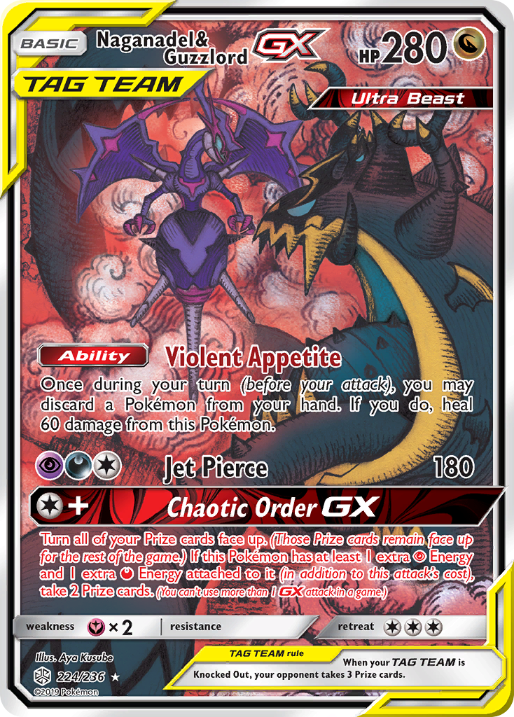 Naganadel & Guzzlord GX (224/236) [Sun & Moon: Cosmic Eclipse] | Good Games Morley