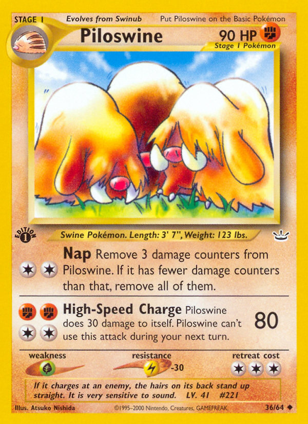 Piloswine (36/64) [Neo Revelation 1st Edition] | Good Games Morley