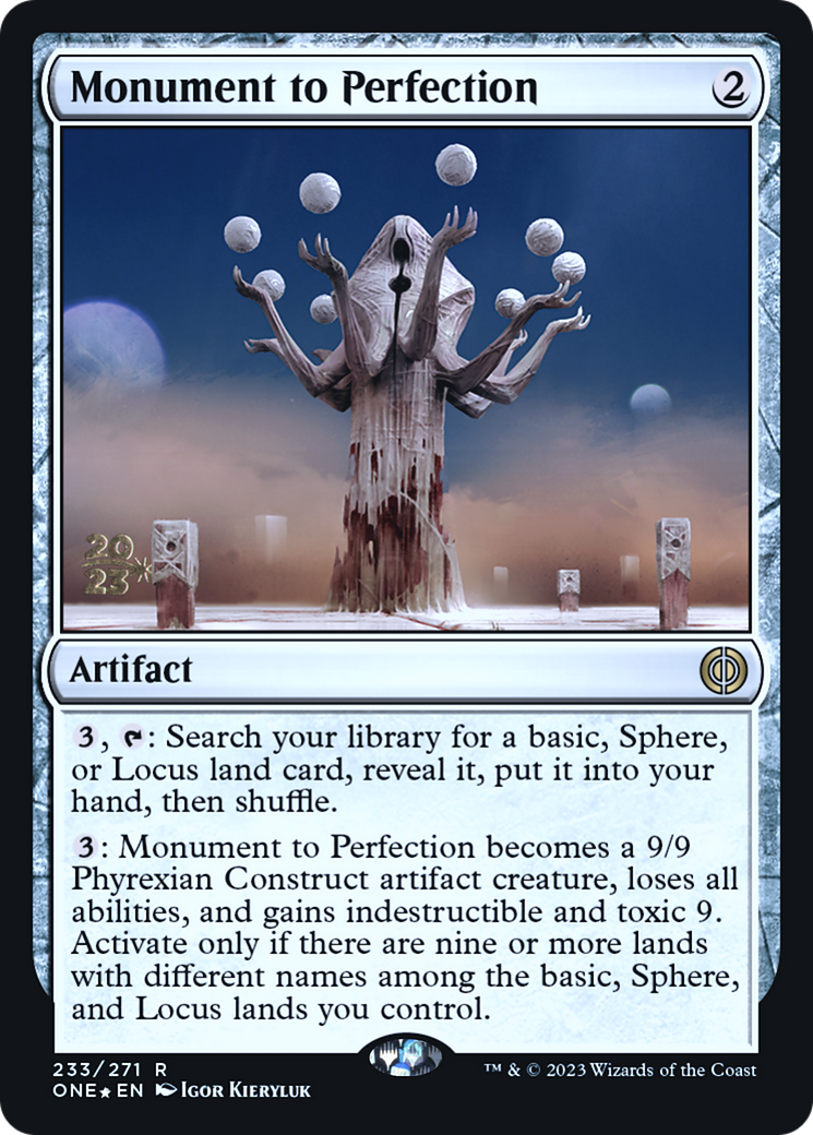 Monument to Perfection [Phyrexia: All Will Be One Prerelease Promos] | Good Games Morley