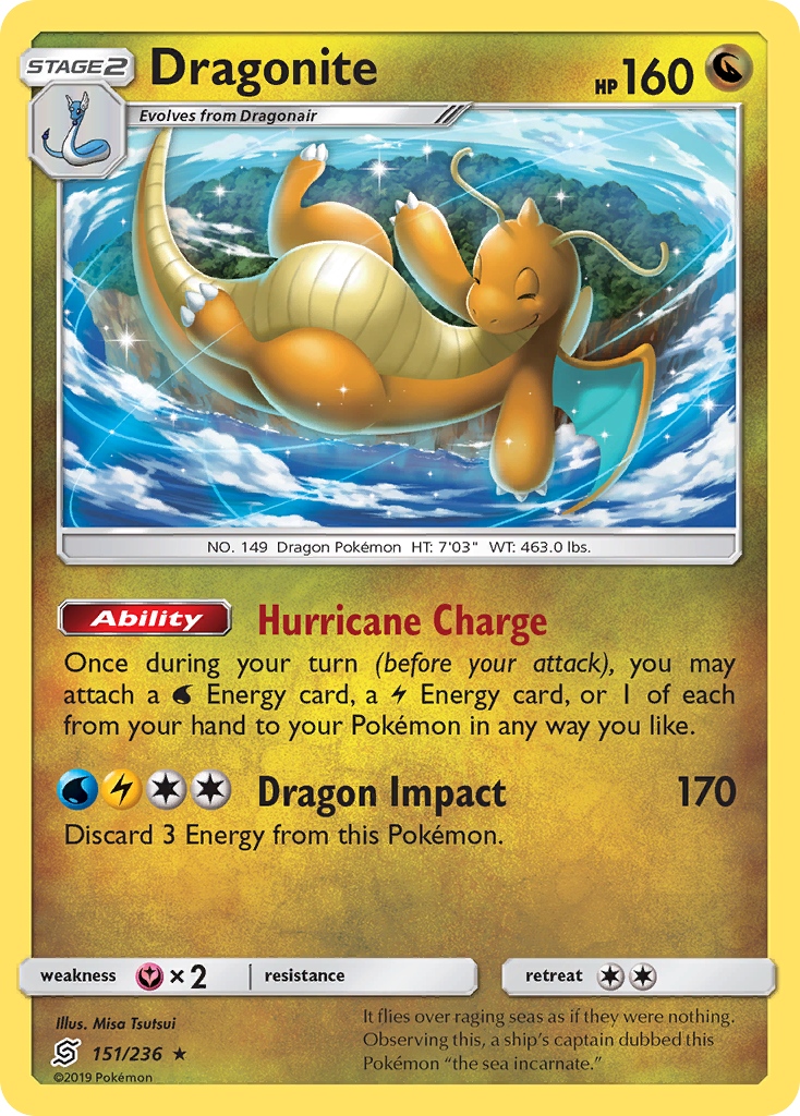 Dragonite (151/236) (Cosmos Holo) [Sun & Moon: Unified Minds] | Good Games Morley
