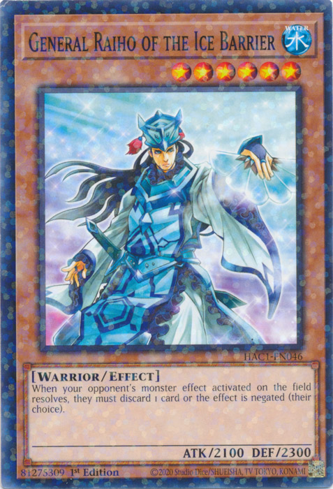 General Raiho of the Ice Barrier (Duel Terminal) [HAC1-EN046] Common | Good Games Morley