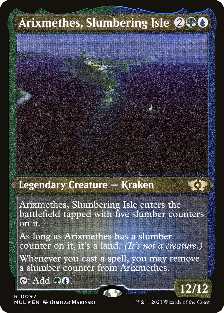 Arixmethes, Slumbering Isle (Foil Etched) [Multiverse Legends] | Good Games Morley