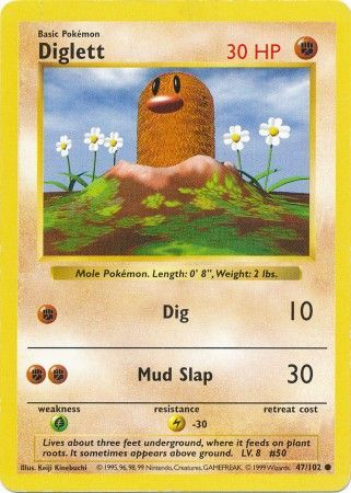 Diglett (47/102) [Base Set Shadowless Unlimited] | Good Games Morley