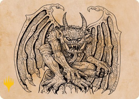Cloister Gargoyle (Showcase) Art Card (Gold-Stamped Signature) [Dungeons & Dragons: Adventures in the Forgotten Realms Art Series] | Good Games Morley