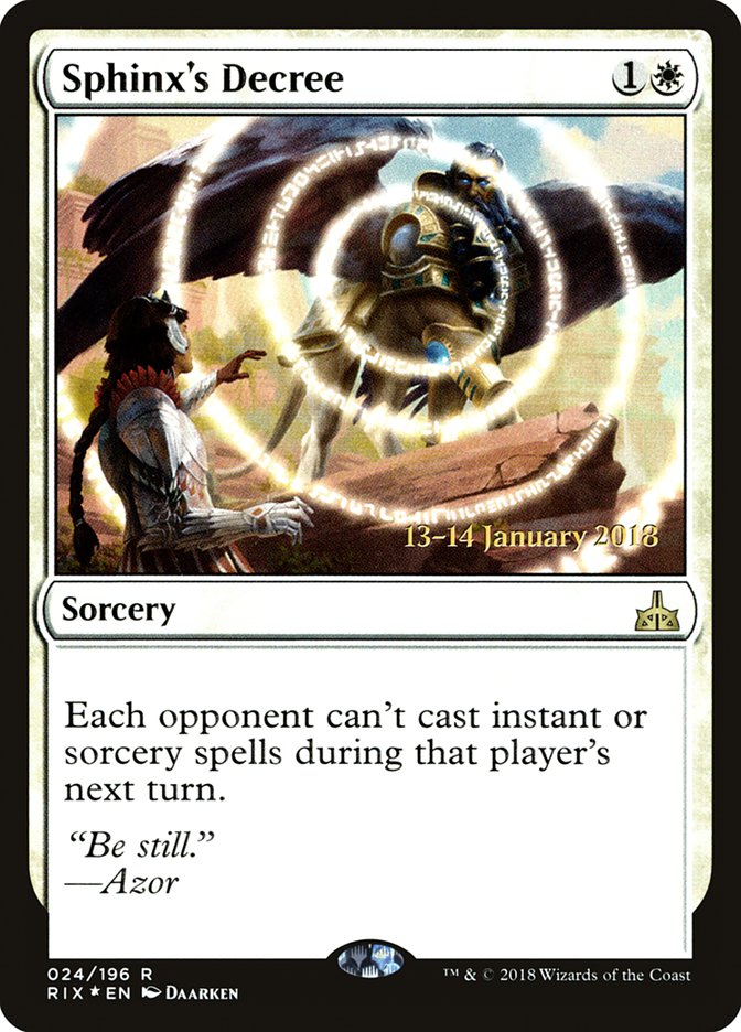 Sphinx's Decree [Rivals of Ixalan Prerelease Promos] | Good Games Morley