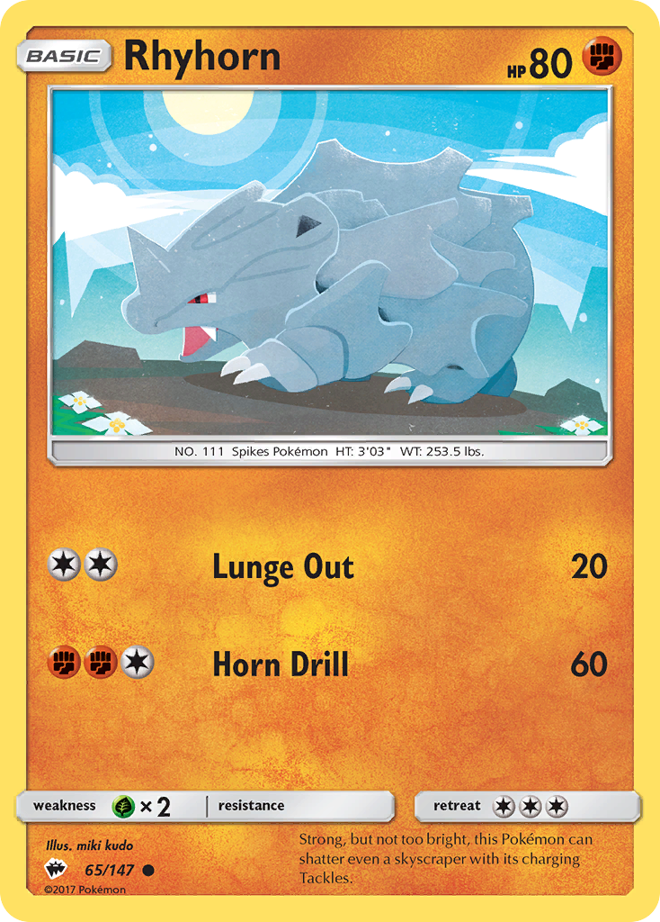 Rhyhorn (65/147) [Sun & Moon: Burning Shadows] | Good Games Morley