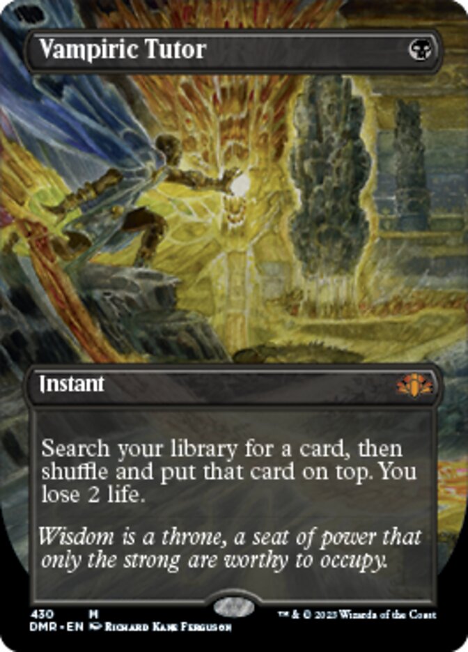 Vampiric Tutor (Borderless Alternate Art) [Dominaria Remastered] | Good Games Morley