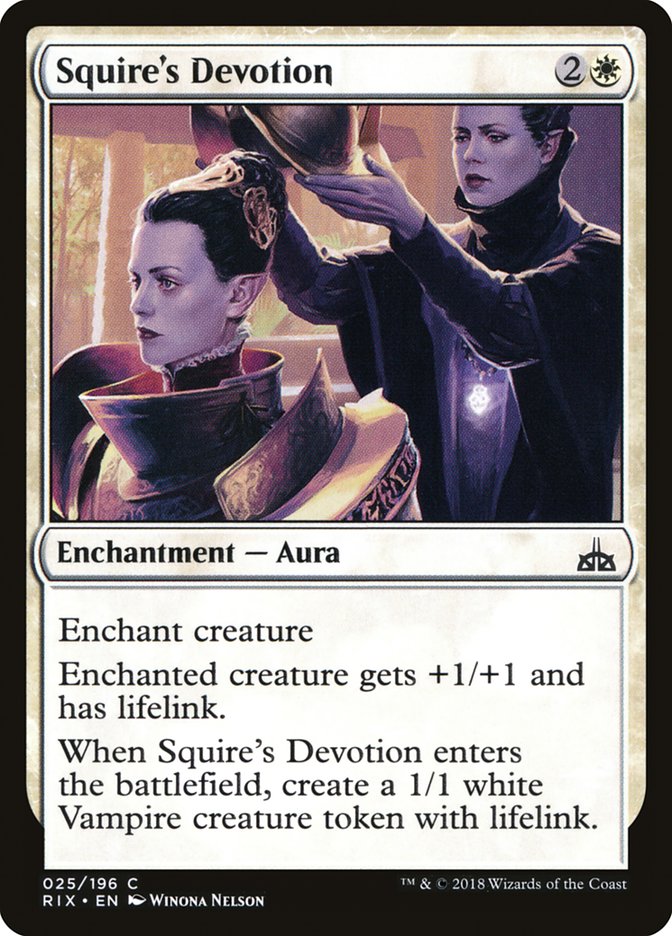 Squire's Devotion [Rivals of Ixalan] | Good Games Morley