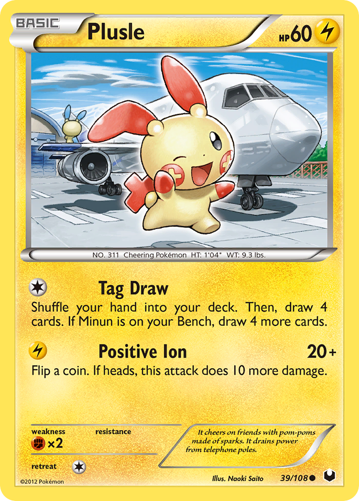 Plusle (39/108) [Black & White: Dark Explorers] | Good Games Morley