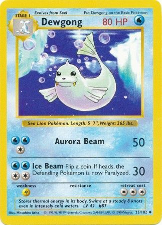 Dewgong (25/102) [Base Set Shadowless Unlimited] | Good Games Morley