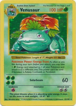 Venusaur (15/102) [Base Set Shadowless Unlimited] | Good Games Morley