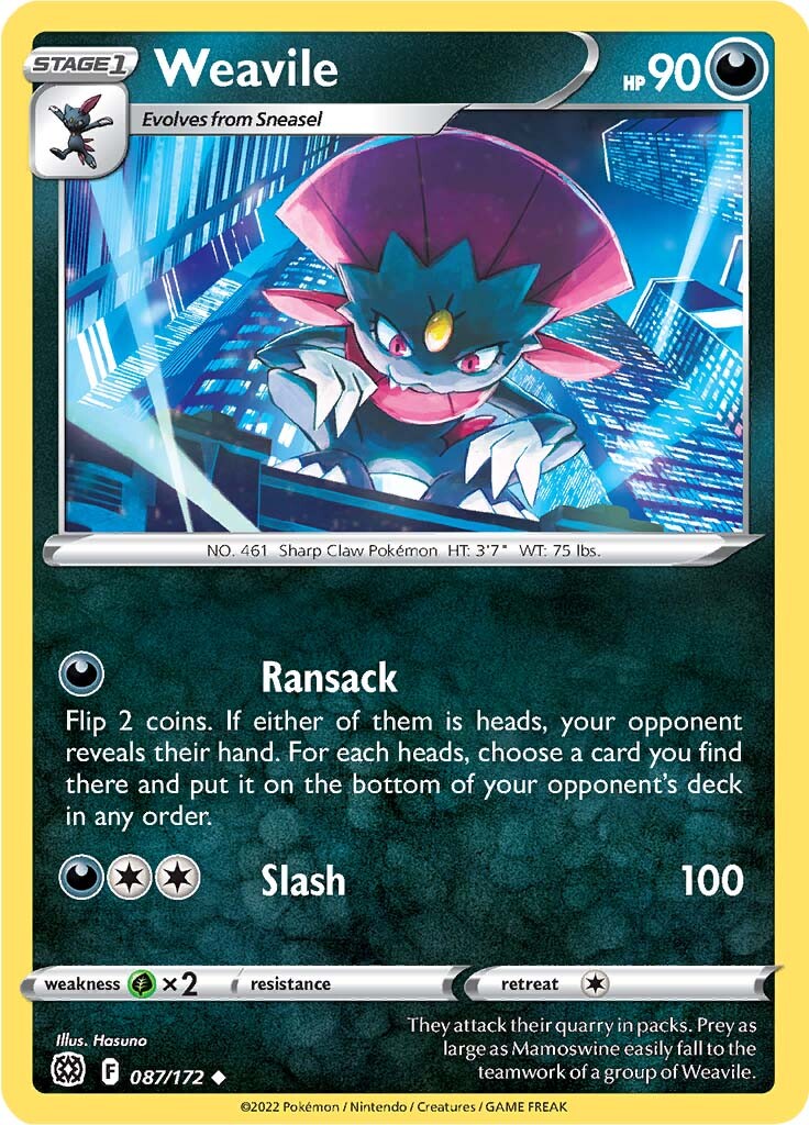 Weavile (087/172) [Sword & Shield: Brilliant Stars] | Good Games Morley