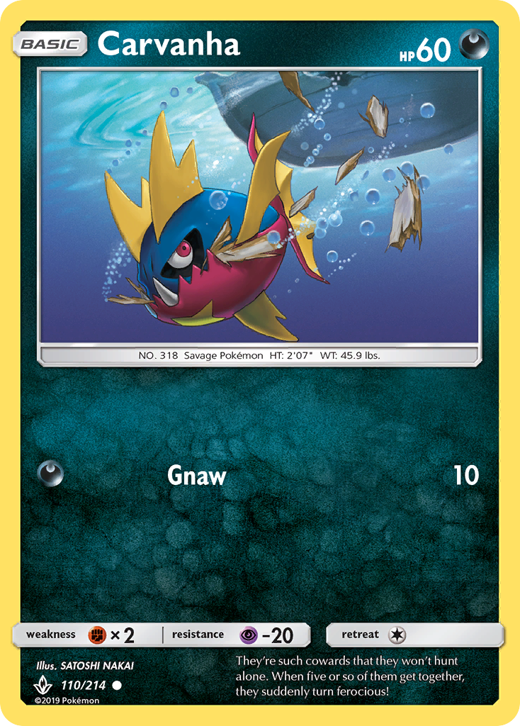 Carvanha (110/214) [Sun & Moon: Unbroken Bonds] | Good Games Morley