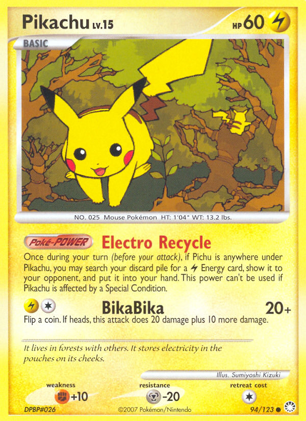 Pikachu (94/123) [Diamond & Pearl: Mysterious Treasures] | Good Games Morley